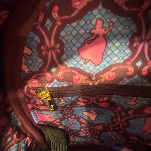 Loungefly Belle Stained Glass Mini Backpack - Pink, Cream & Yellow - Picture 7 of 7